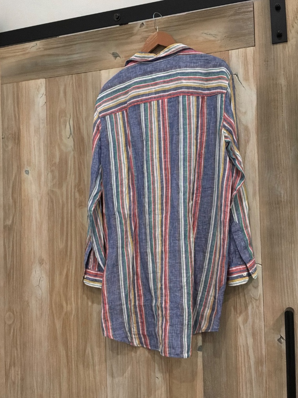 Frank & Eileen Mary dress Medium in multi muted stripes, 100% linen, NWT - Picture 3 of 4